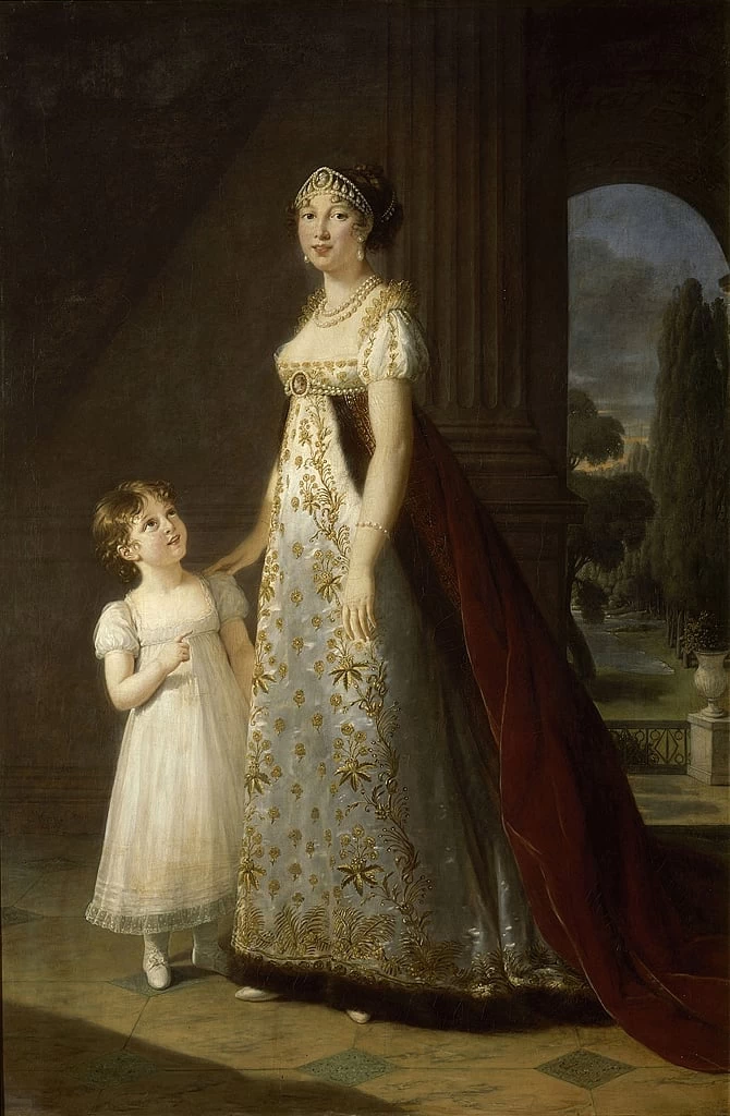 Élisabeth Ritratto di Caroline Bonaparte 1782-1839, regina di Napoli e Sicilia, con sua figlia Letizia, 1807